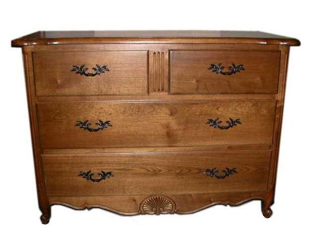 french provincial louis XV style chest of 4 drawers with deep drawers