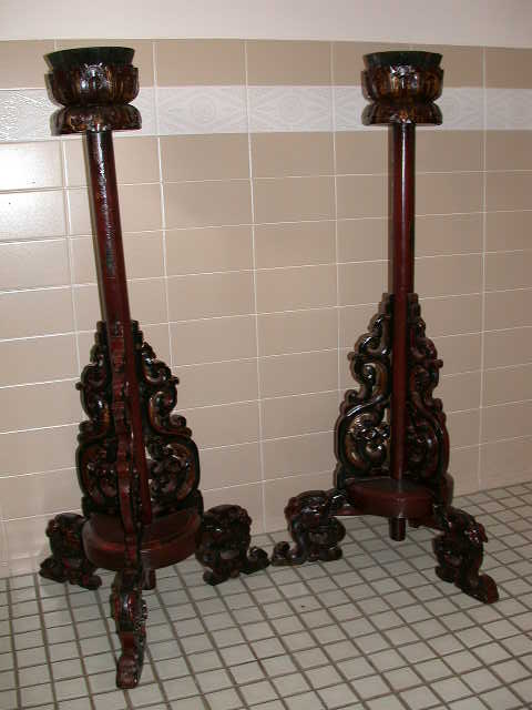 Pair of Antique Chinese Candle Sticks